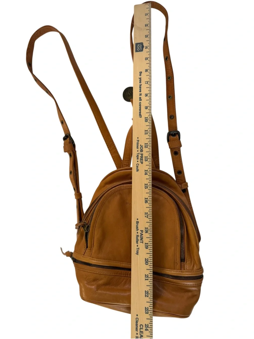 Wanderers Pozzuoli backpack + mini coin pouch tan leather excellent #NE252